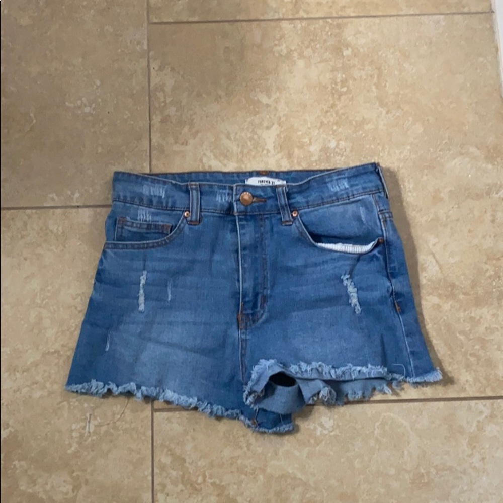 high rise jean shorts